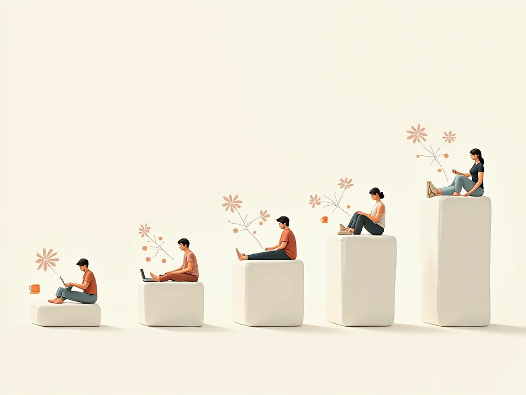 Illustration av varierande aktivitetsblock under dagen